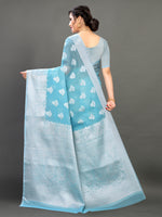 Skycolor banarasi silk saree - Joshindia