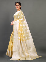 Yellow color banarasi silk saree - Joshindia
