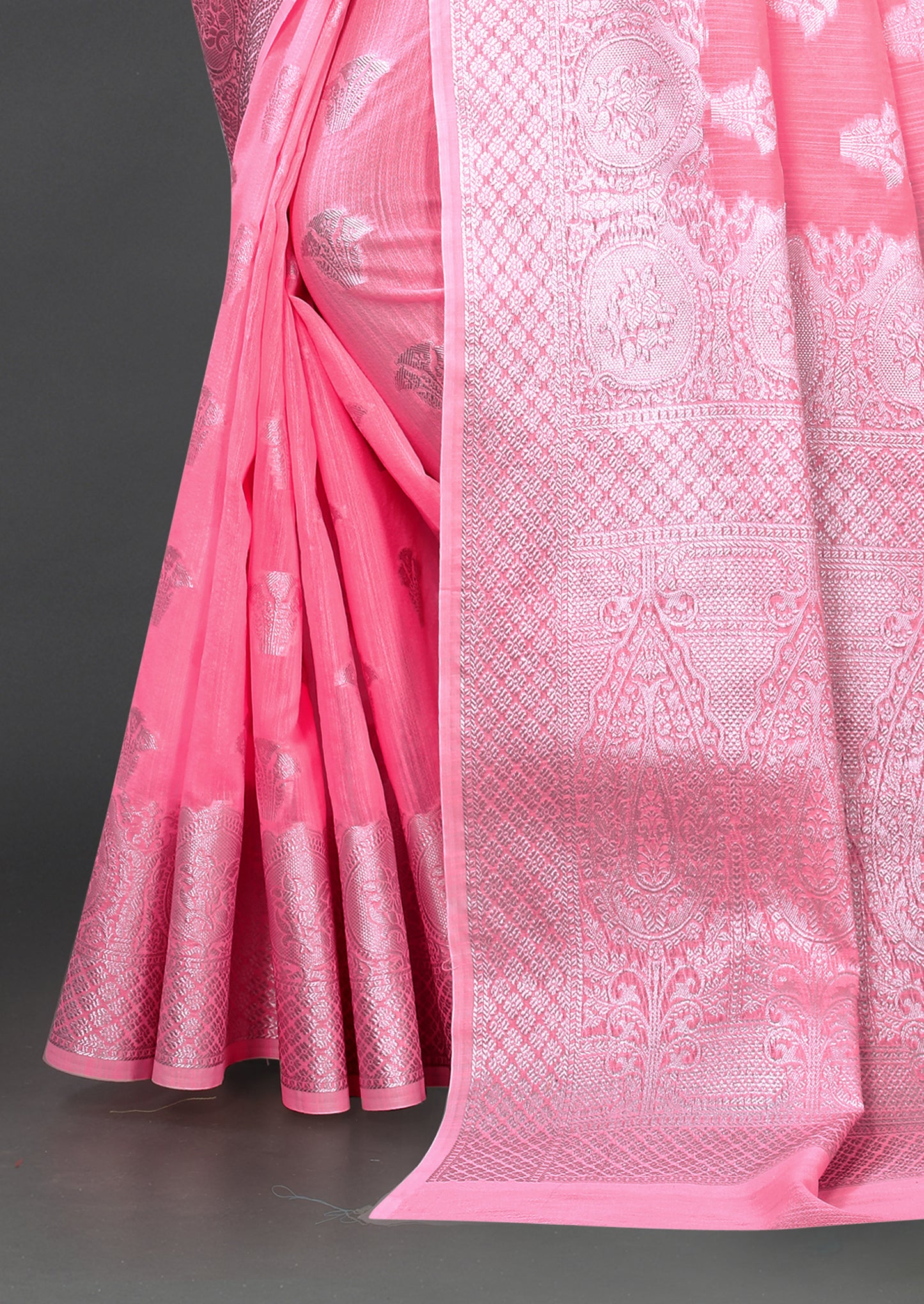 Pink color banarasi silk saree