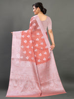 Light Orange color banarasi silk saree - Joshindia