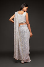 White designer sequin saree for wedding and reception - Joshindia