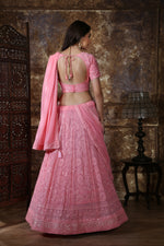 Pink color lucknowi work designer lehenga choli buy online - Joshindia