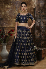 Navy blue color Lehenga Choli Designs buy online - Joshindia