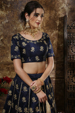 Navy blue color Lehenga Choli Designs buy online - Joshindia