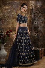 Navy blue color Lehenga Choli Designs buy online - Joshindia