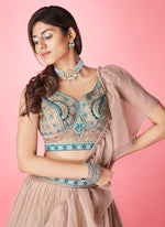 Beautiful Rose Taupe color lehenga at affordable price - Joshindia