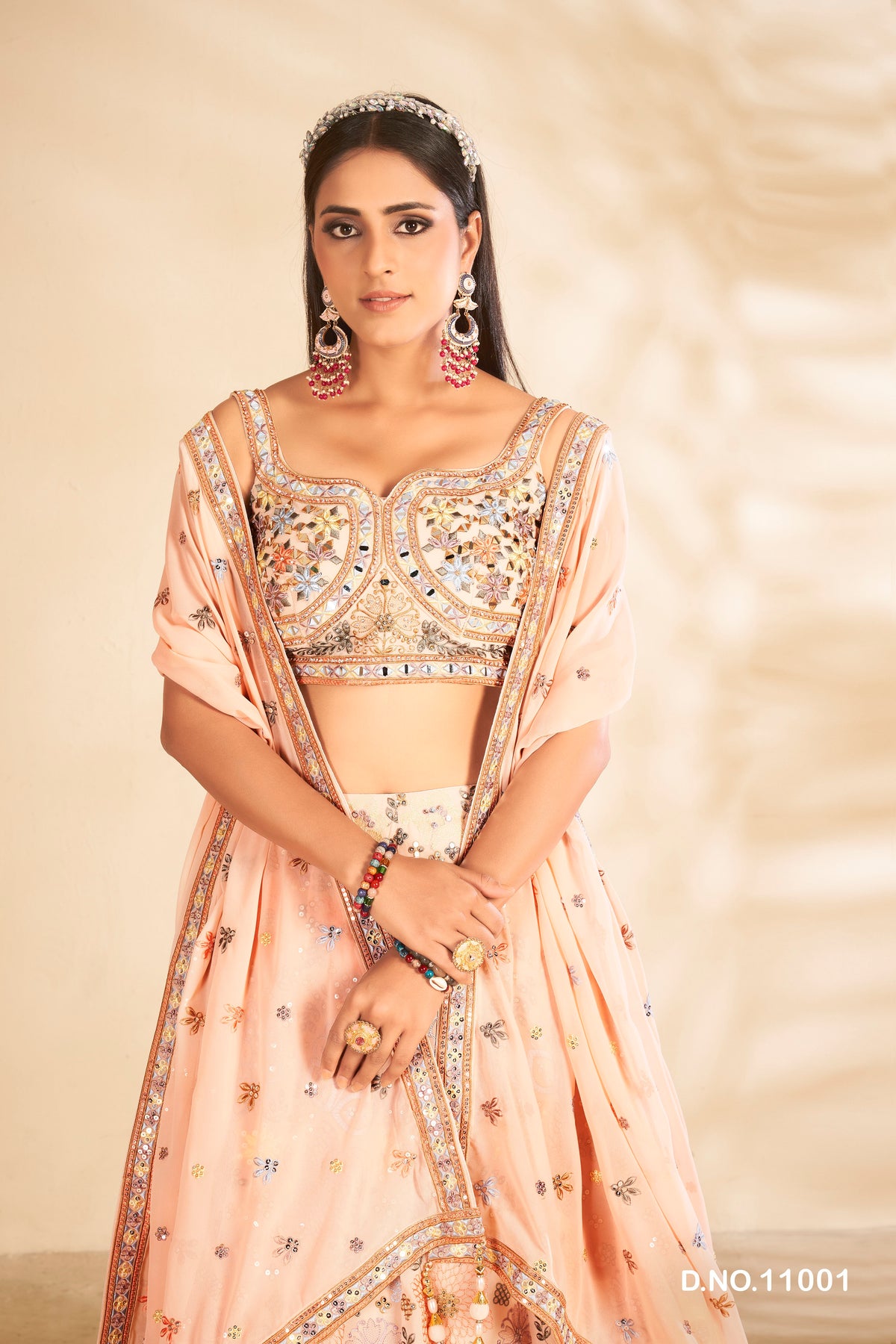 Amazing Peach Color Designer Lehenga Choli For Wedding Look - Joshindia