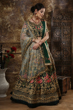 Buy green color heavy designer lehenga choli - Joshindia