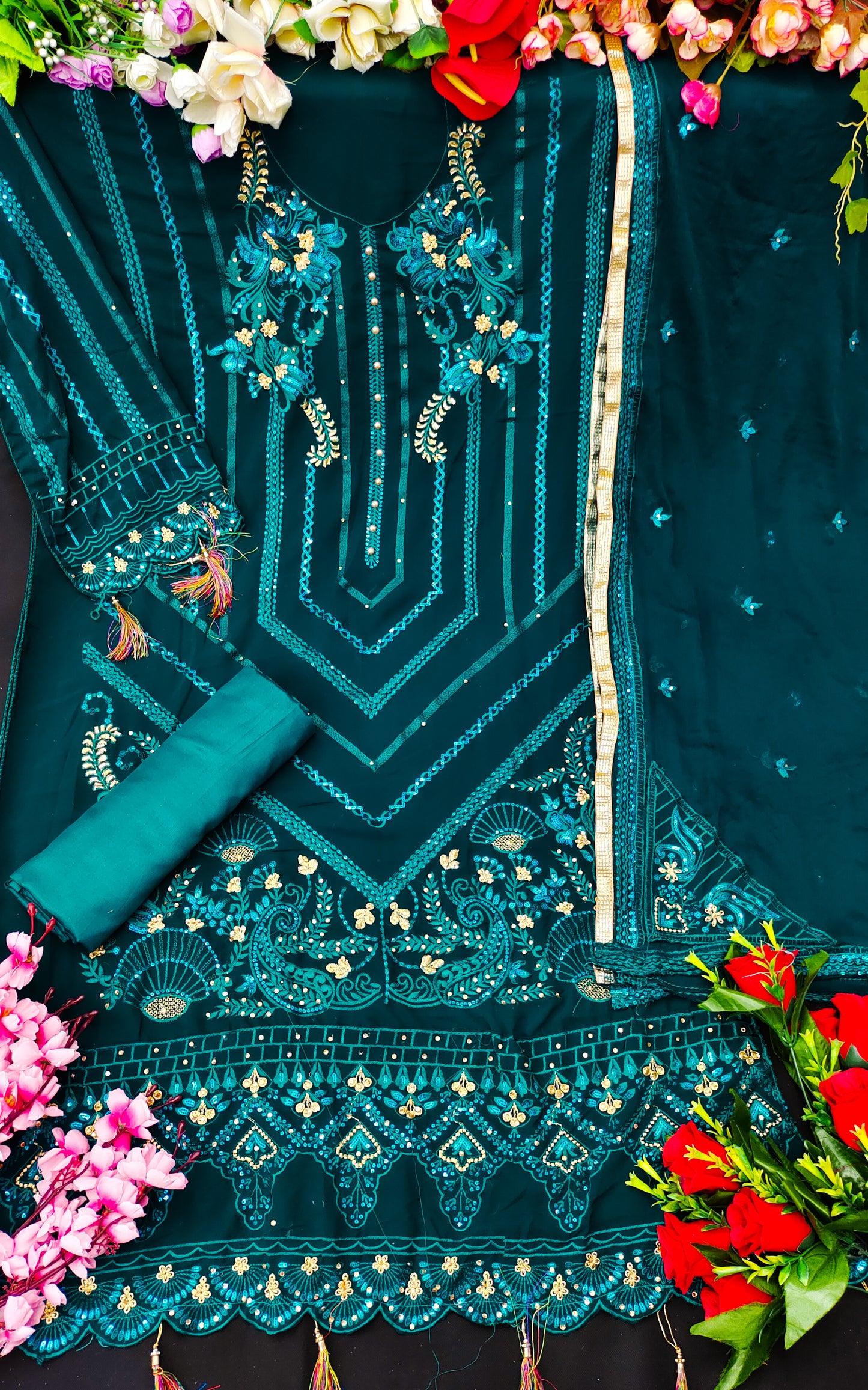 Trending  Turkquoish blue Color Designer Salwar suit Buy Now