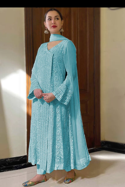 Amazing Sky Blue  Designer Salwar suit At Best Price