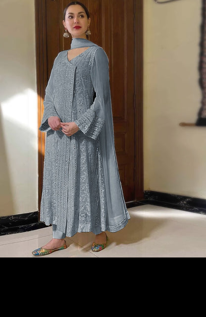 Beautiful Grey color Designer Salwar suit At Best Price