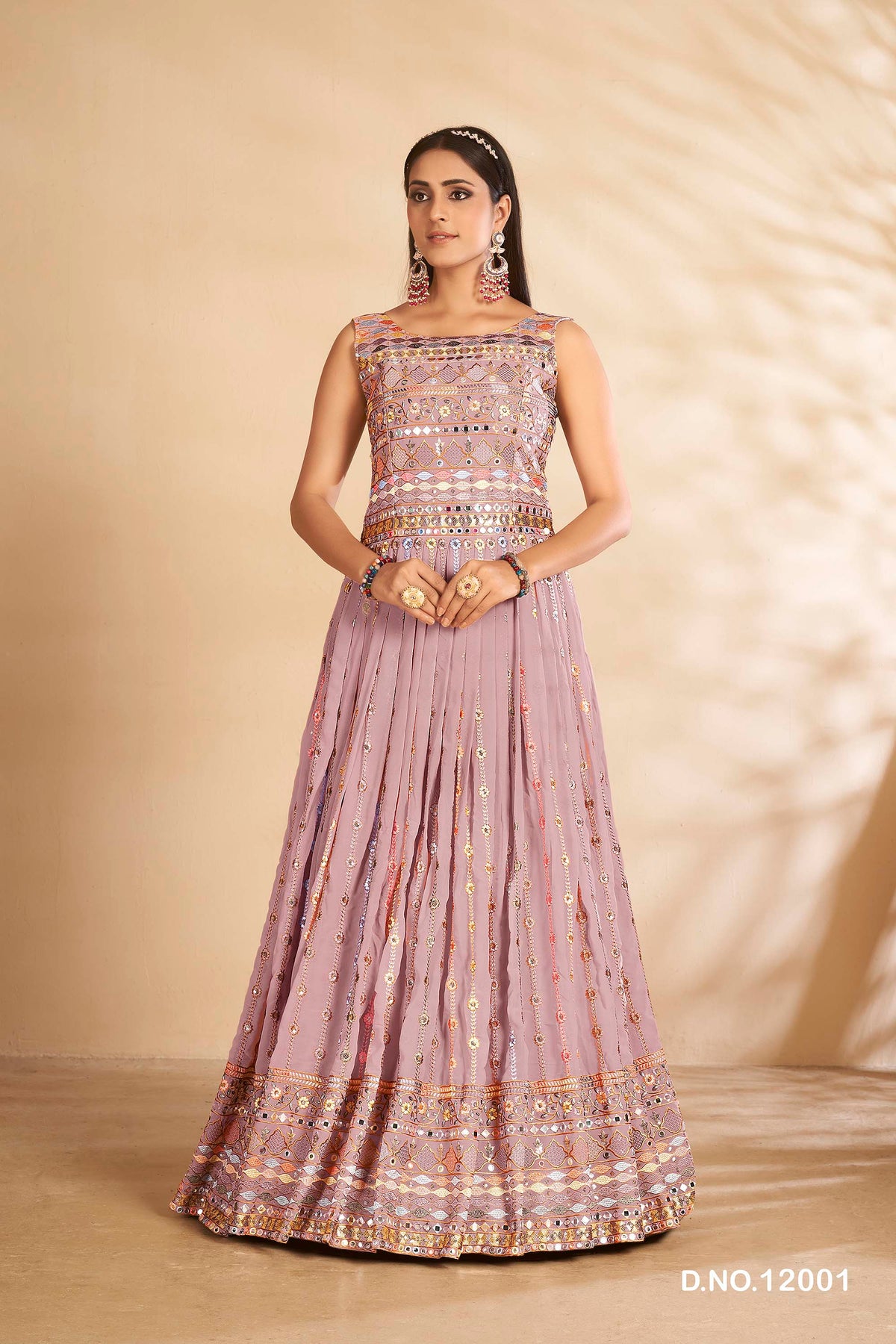 Mauve Color Beautiful Georgette Designer Gown Buy Now - Joshindia