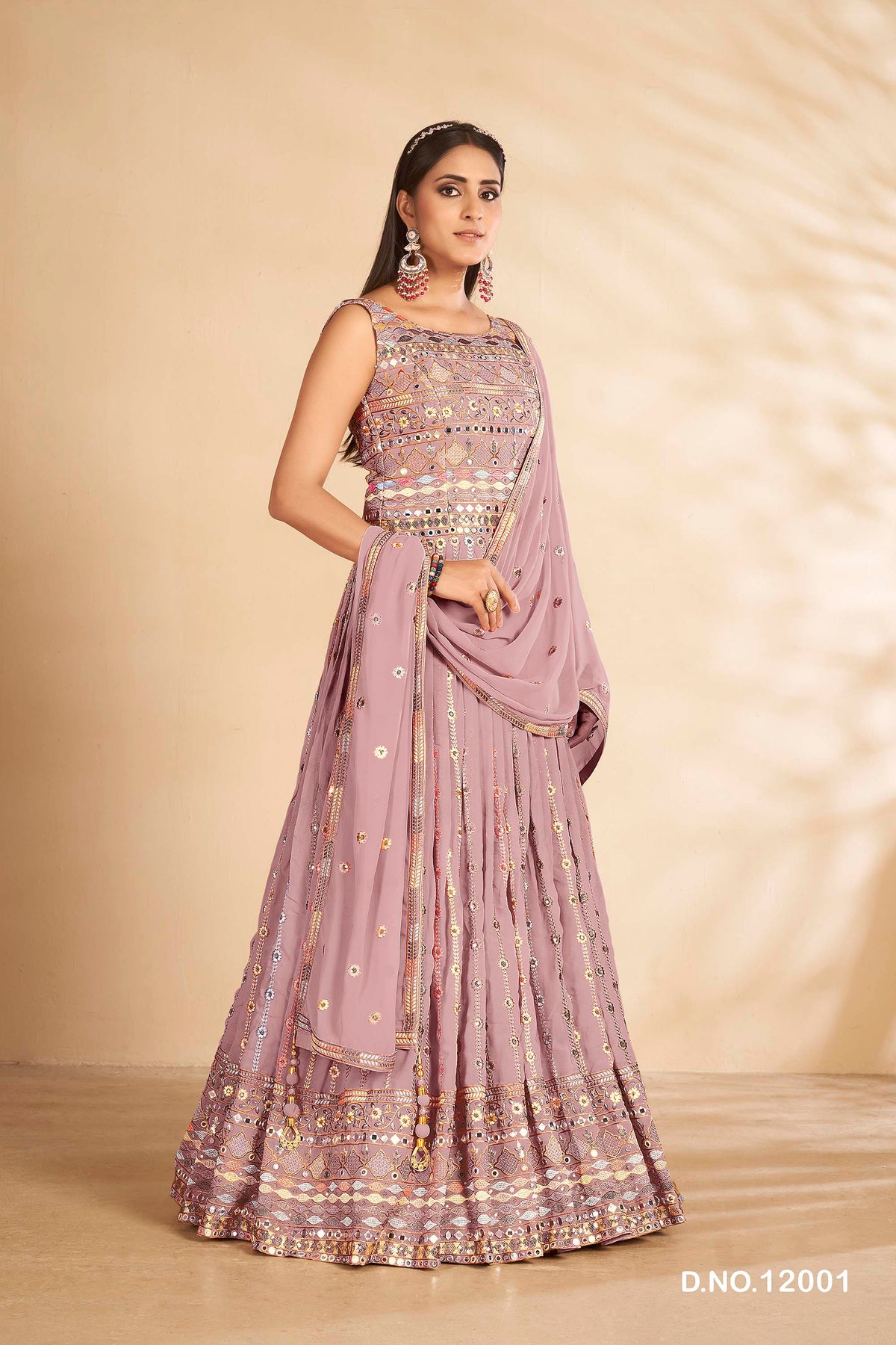 Mauve Color Beautiful Georgette Designer Gown Buy Now - Joshindia