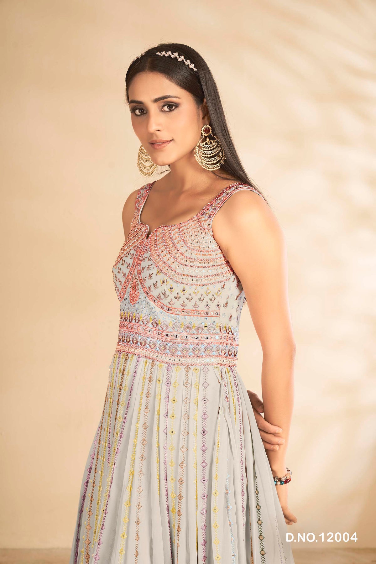 sky blue Color Beautiful Georgette Designer Gown Buy Now - Joshindia