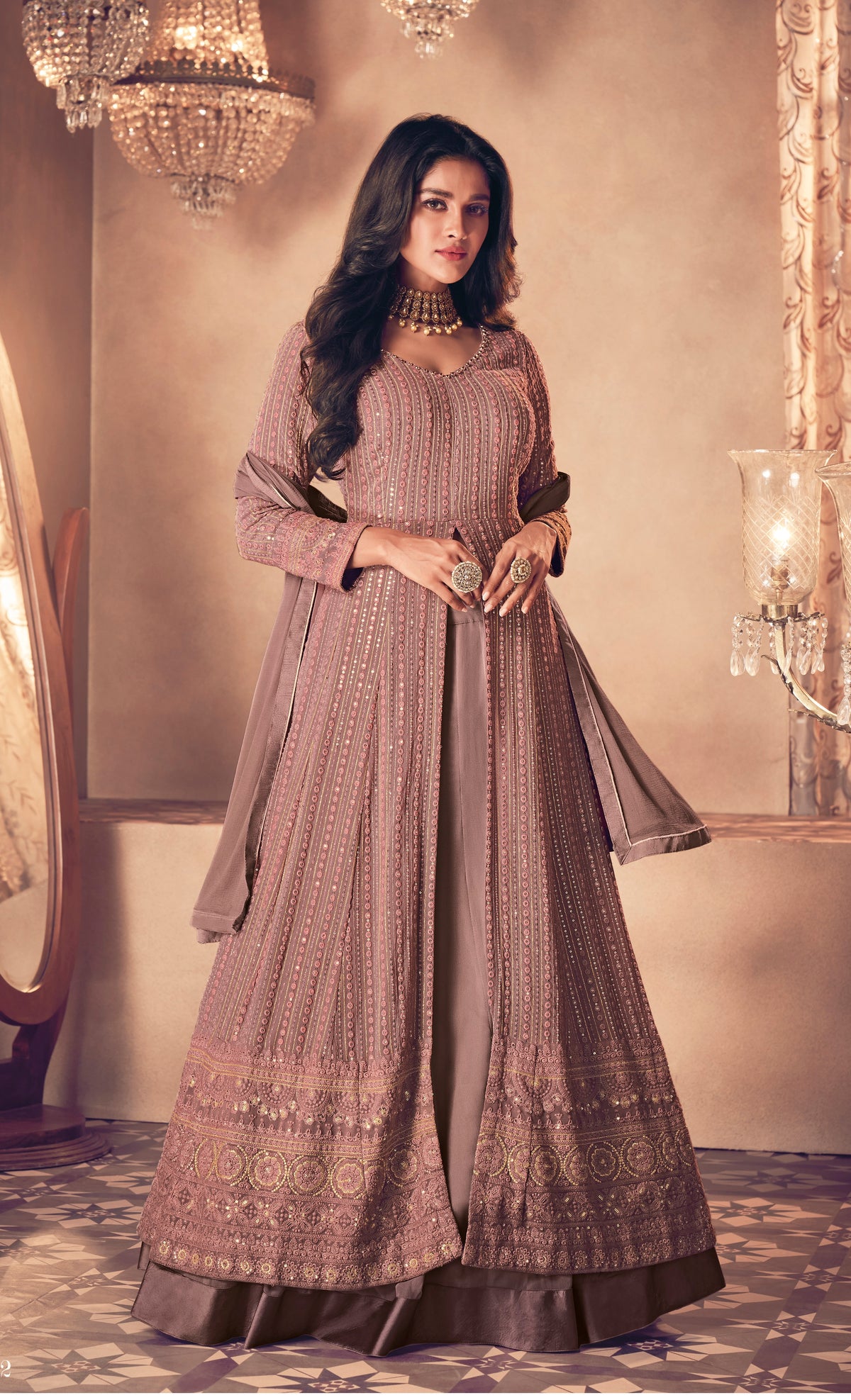 TrendingBeige Color Designer Long Gown For Best Looks - Joshindia