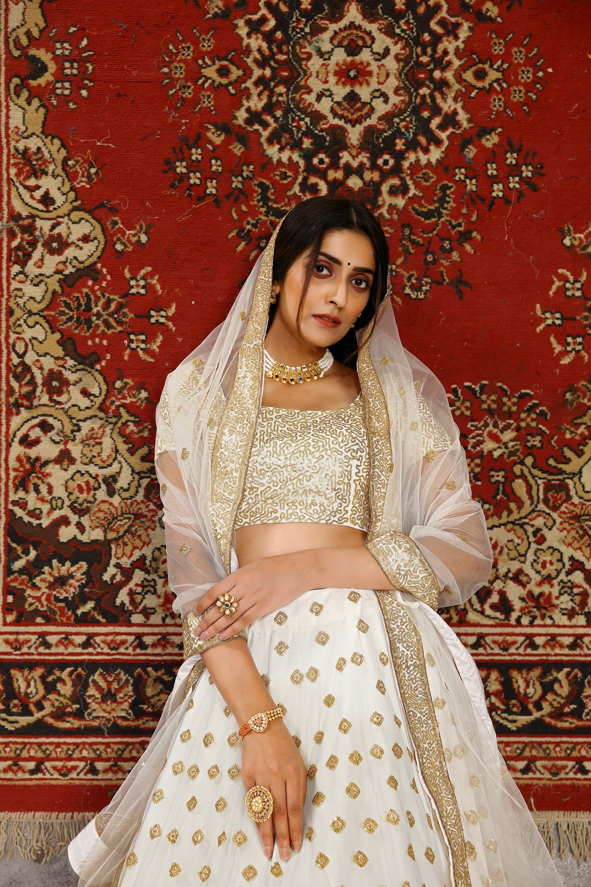 Buy White color sequence designer lehenga choli online - Joshindia