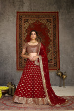 Buy red sequence designer lehenga choli online - Joshindia