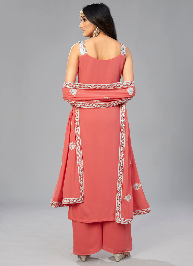 orangeGeorgette Designer Kurta Set - Joshindia