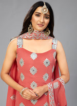 orangeGeorgette Designer Kurta Set - Joshindia