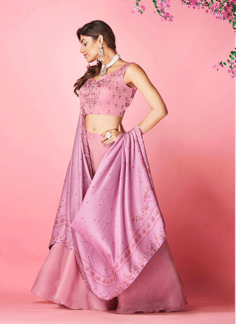 Beautiful Lilac color lehenga at affordable price - Joshindia