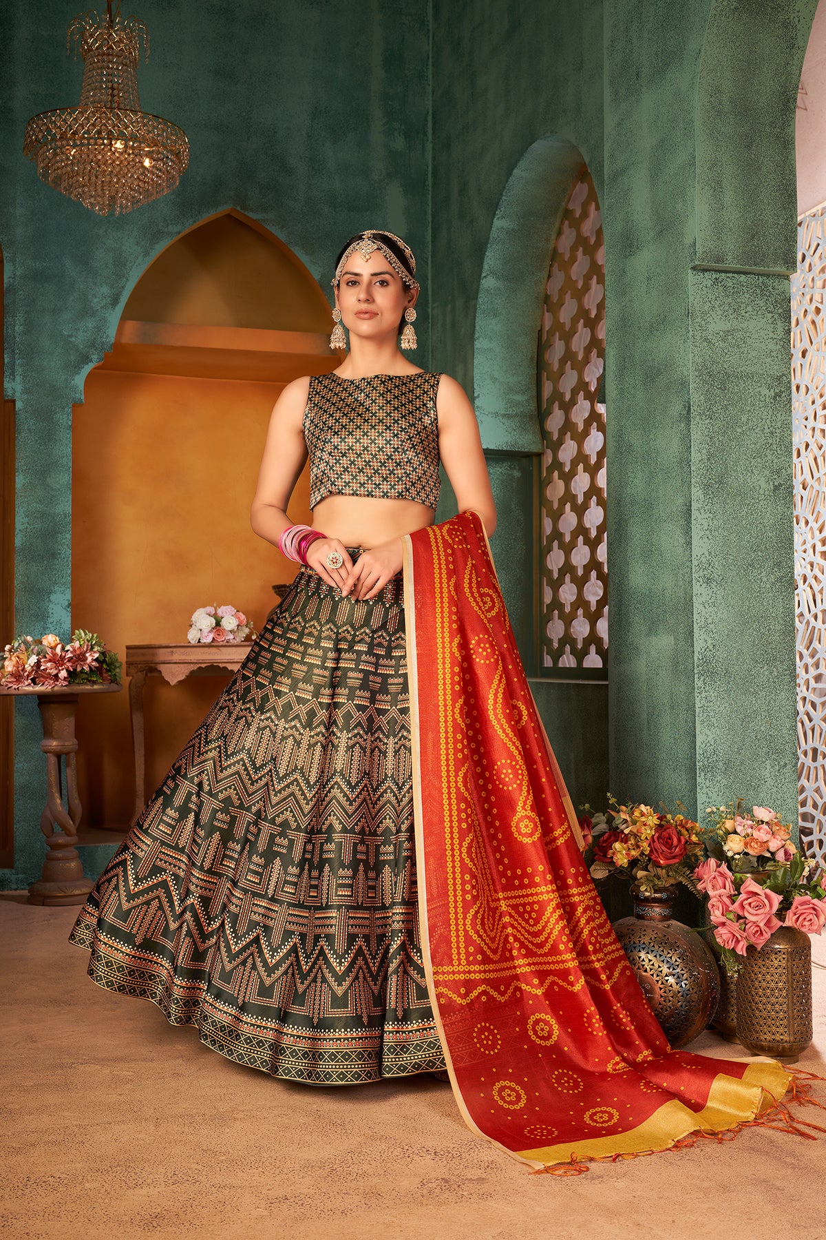 Buy online Self Design Flared Semi-stitched Lehenga Choli Set With Dupatta  from ethnic wear for Women by Zeelpin Enterprise for ₹2389 at 44% off |  2023 Limeroad.com