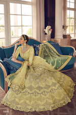 trendy lime yellow bridal designer lehenga choli buy now - Joshindia