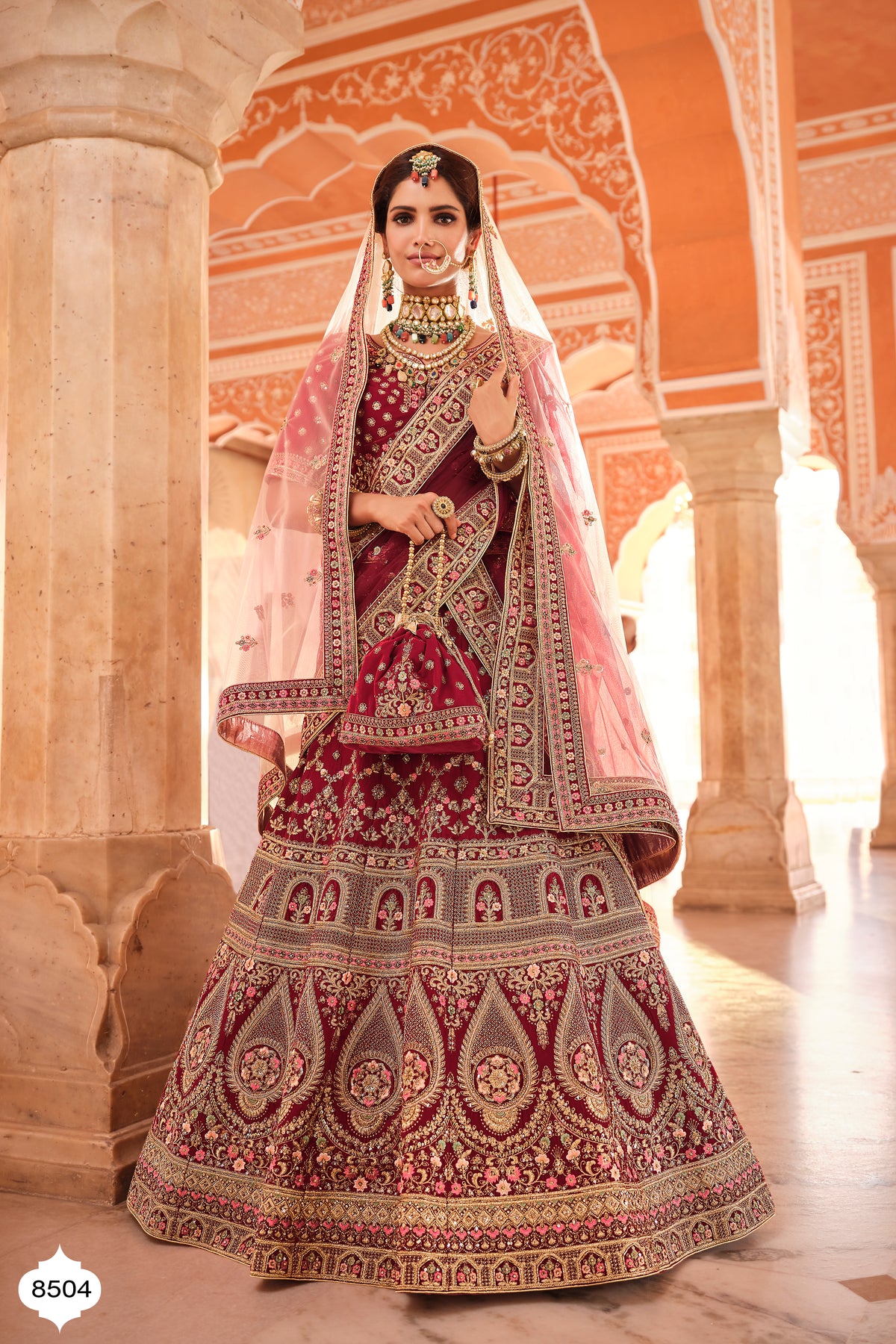 Buy maroon color heavy bridal lehenga choli - Joshindia