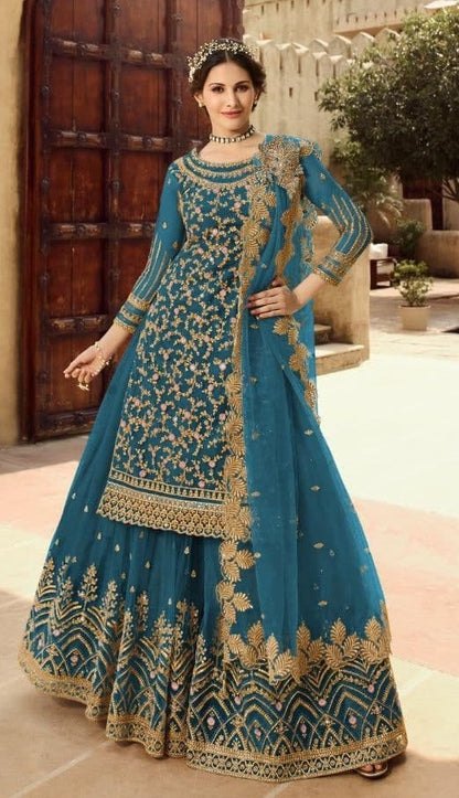 Trending Turquoise Blue Color Designer Salwar suit Buy Now