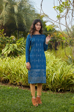 Teal blue color beautiful kurta at best rate - Joshindia