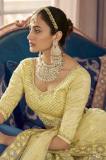 trendy lime yellow bridal designer lehenga choli buy now - Joshindia