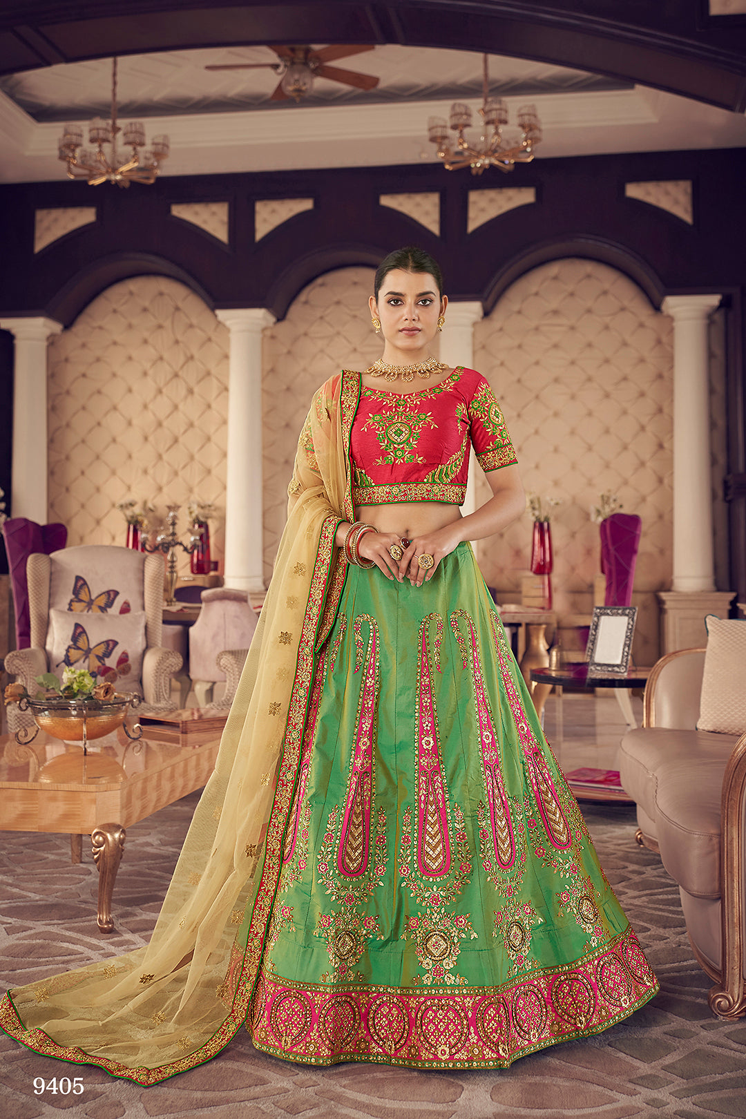 Trendy GreenBridal Designer Lehenga Choli Buy Now - Joshindia