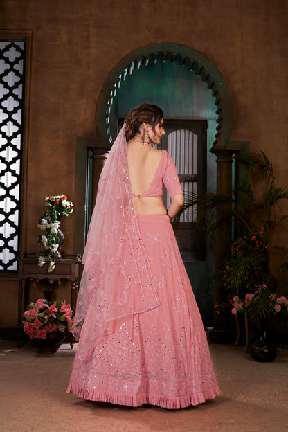 pink color designer lehenga choli at affordable rate