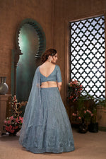 Beautiful grey color net designer lehenga choli at affordable price - Joshindia