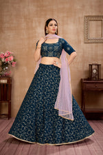 Blue color Georgette designer lehenga choli buy now - Joshindia
