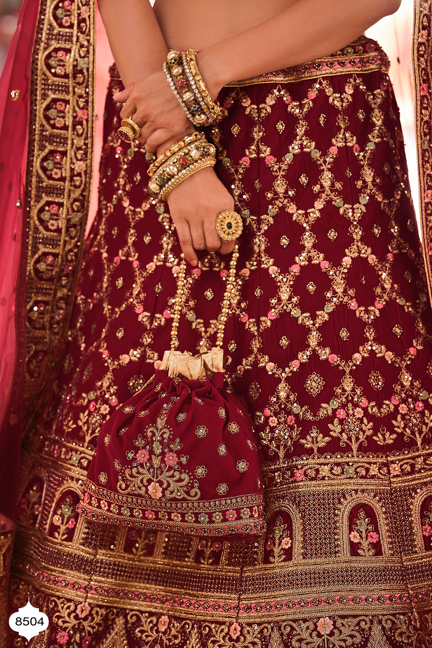 Buy maroon color heavy bridal lehenga choli