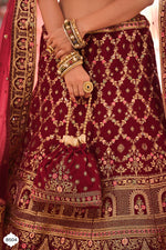 Buy maroon color heavy bridal lehenga choli - Joshindia