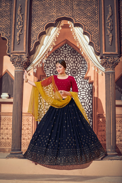 Navy blue color Latest lehenga choli for wedding and party