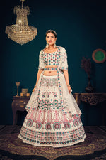 Pearl White color heavy designer lehenga for wedding functions - Joshindia