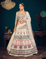 Pearl White color heavy designer lehenga for wedding functions - Joshindia