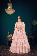 Baby pink color designer lehenga choli at best price - Joshindia