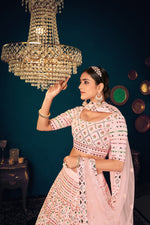 Baby pink color designer lehenga choli at best price - Joshindia
