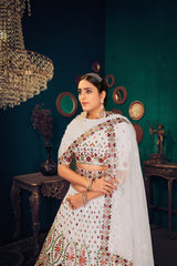 White color heavy designer lehenga choli for wedding function - Joshindia