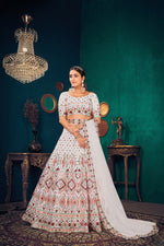 White color heavy designer lehenga choli for wedding function - Joshindia