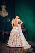 White color heavy designer lehenga choli for wedding function - Joshindia