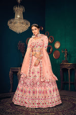 Blush pink color heavy designer lehenga choli for wedding - Joshindia