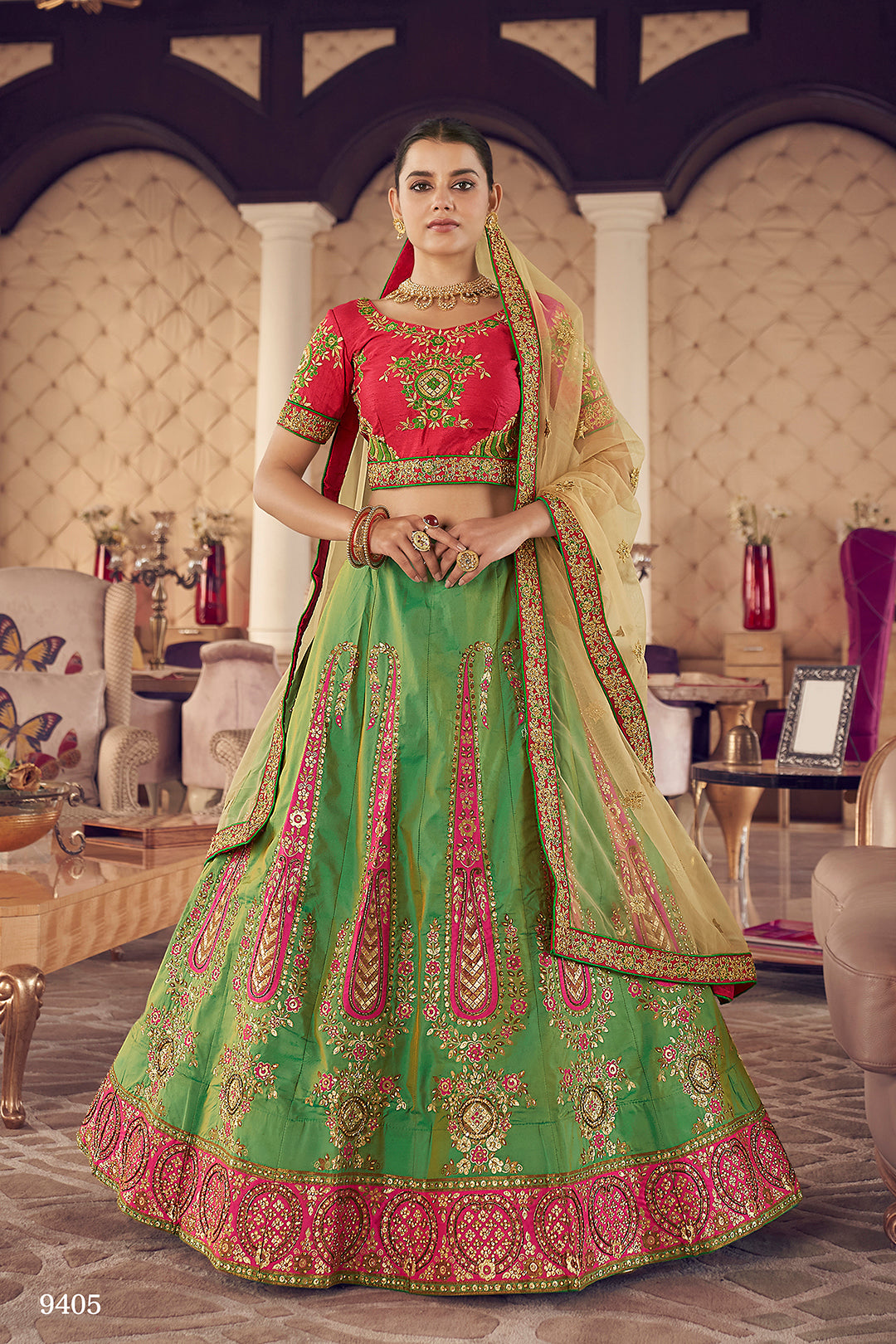 Trendy GreenBridal Designer Lehenga Choli Buy Now - Joshindia