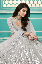 Grey color Georgette designer lehenga choli - Joshindia