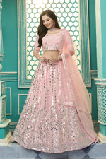 Pink color Georgette designer lehenga choli - Joshindia