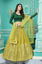 Floracance Green color Georgette designer lehenga choli - Joshindia
