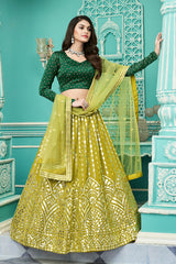 Floracance Green color Georgette designer lehenga choli - Joshindia